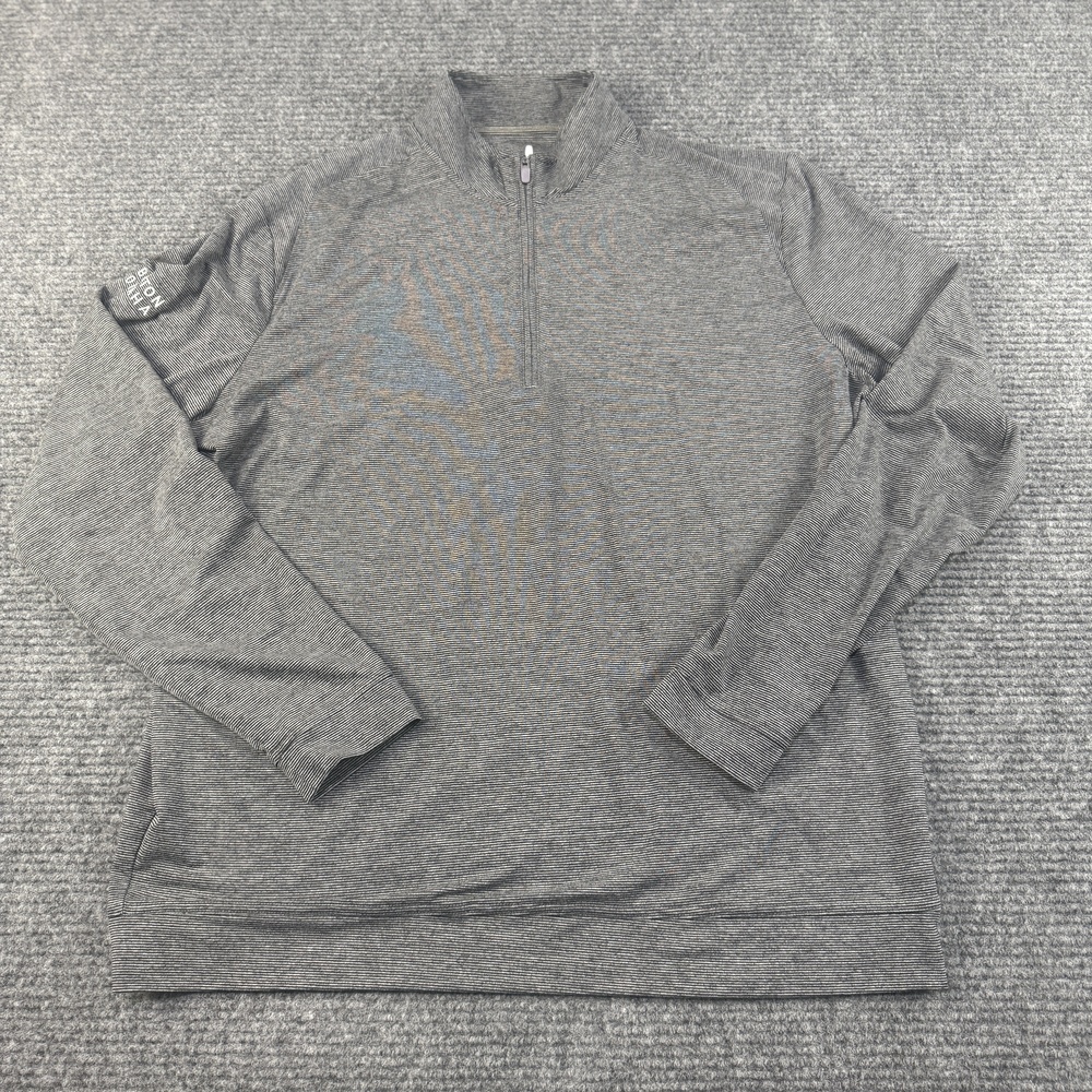 Johnnie-O Pullover Mens XL Striped Quarter Zip Golf LOGO Performance Lightweight